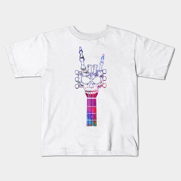 Rock On Skeleton Hand Kids T-Shirt by MZeeDesigns